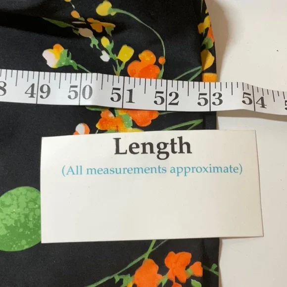 Tori Richard for Liberty House Black Maxi Dress with Orange Floral Design - Picture 8 of 8